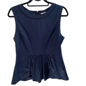 REBECCA TAYLOR NAVY PEPLUM BLOUSE SIZE MEDIUM